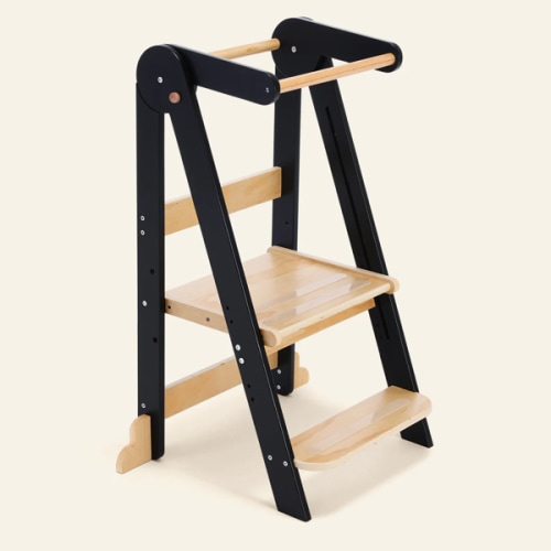 HARPPA Nordi | Foldable Toddler Tower – Compact Montessori-Inspired Standing Tower for Ages 2–6, Wooden Convertible Tower for Kitchen, Bathroom & More