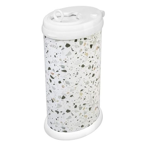 Ubbi Stainless Steel Diaper Pail, Odor Locking, No Special Bag Required, Award-Winning, Registry Must-Have, Terrazzo