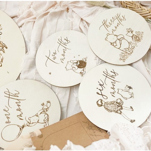 Winnie the Pooh Milestone Markers (Cursive)