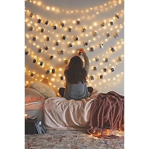 Dimmable Starry Fairy Copper String Lights, 66 ft 200 LEDs with USB Plug in Powered for Bedroom Indoor Wedding Party Halloween Thanksgiving Christmas Ambiance Lighting, IP 65 Waterproof