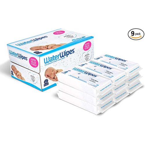 WaterWipes Unscented Baby Wipes, Sensitive and Newborn Skin, 9 Packs (540 Wipes) - 60 Count (Pack of 9) - Baby Wipes Only