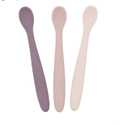 WeeSprout Silicone Baby Spoons - First Stage Infant Feeding Utensils With Soft-Tip, Bendable Kitchenware for Parent & Self-Feeding, Ultra-Durable, Dishwasher Safe, Travel Case, Set of 3