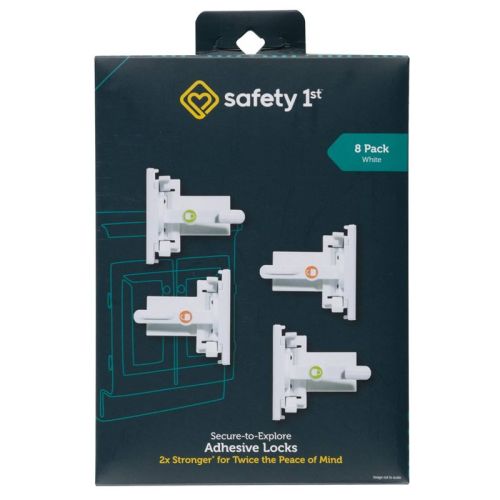 Safety 1st Secure-to-explore Adhesive Locks - White - 12pk