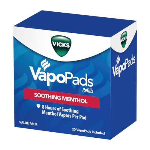 Vicks VapoPads, 20 Count – Soothing Menthol Vapor Pads for Vicks Humidifiers, Vaporizers, Waterless Vaporizers, and Plug-Ins, VSP-19