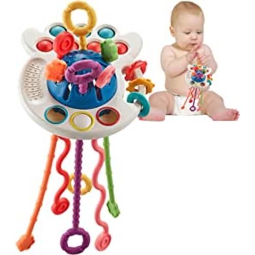 Amazon.com: Bynleau Montessori Toys for Babies 6-12 Months, Baby Sensory Toys and Teething Toys, Pull String Toy with Sliding Magic Balls Funny Silicone Toys for Baby Girl Boy Gifts for 6, 9, 12, 18+Months : Toys & Games