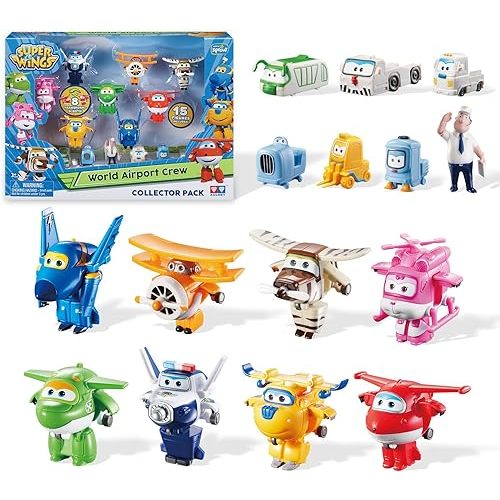 Super Wings Toys, Transformable Toys 2 Inch, Airplane Toy for Kids 3-5 Years Old, 15 Packs Transforming Jet Playset, Real Mobile Wheels, Birthday Party Supplies for Preschool Boys and Girls