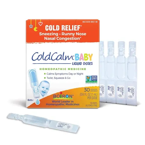 Boiron ColdCalm Baby Single-Use Drops for Relief from Cold Symptoms of Sneezing, Runny Nose, and Nasal Congestion - Sterile and Non-Drowsy Liquid Doses - 30 Count