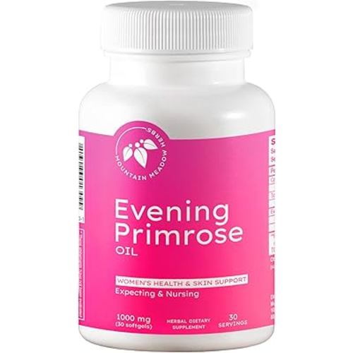 Mountain Meadow Herbs Evening Primrose Oil 1,000mg – Omega-6 Fatty Acids for Women’s Health, Supports Clear Skin & Hormonal Balance, Gluten-Free, Easy-to-Take Softgels (30 Count)