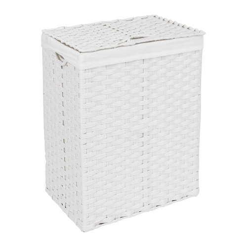 Handwoven Lidded Laundry Hamper, White – Seville Classics
