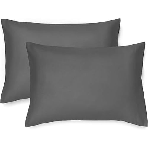 EXQ Home Toddler Pillowcases 13x18 Travel Pillow Case Set of 2, Small Pillow Case Fits Baby Pillow Sized 12x16, 13x18, Kids Pillowcases 2 Pack Machine Washable with Envelope Closure (Dark Grey)