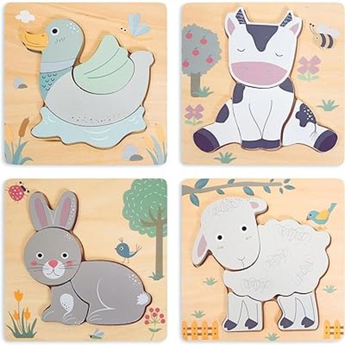 Toddler Puzzles Ages 2-4, Toddler Puzzles Ages 1-3, Toddler Puzzle, Wooden Puzzles for Toddlers 3-5, Wood Puzzles for Toddlers 1-3, Baby Puzzles 12-18 Months, Puzzles for 1 Year Old.