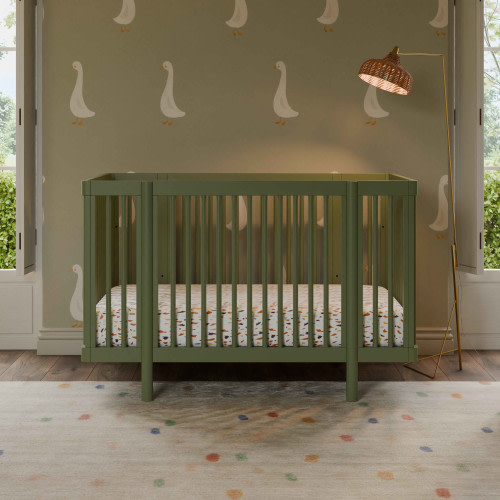 babyletto Pogo 8-in-1 Convertible Crib with All-Stages Conversion Kits - Olive