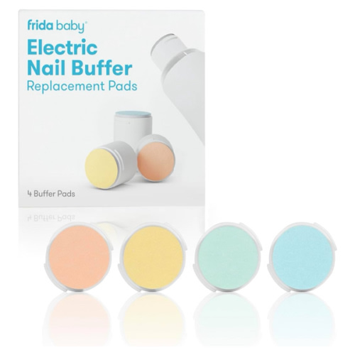 Frida Baby Electric Nail Buffer Replacement Pads | Safe + Easy Grooming, Trimming, and Nail Filing for Newborn, Toddler, or Children's Fingernails and toenails, 4 Buffer Pads
