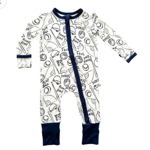 Zipper Romper - Baseball