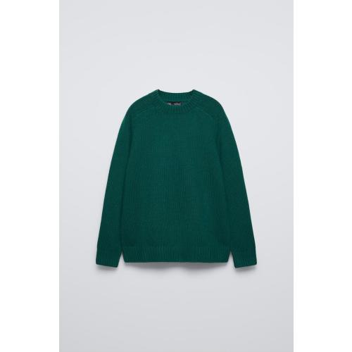 Zara WOOL BLEND KNIT SWEATER, Duck green - size 8/9 Years