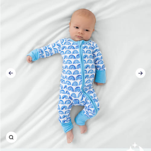 Blue Rainbows Zippy - Little Sleepies - 0-3m