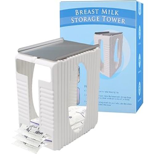 Breastmilk Storage Container, Health Milk Freeze Organizer for Breast Milk Storage Bags Breast Milk Storage Tower with Tray, Reusable Breastfeeding Supplies Storage Tower