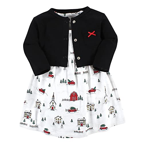 Hudson Baby Baby Girls' Cotton Dress and Cardigan Set