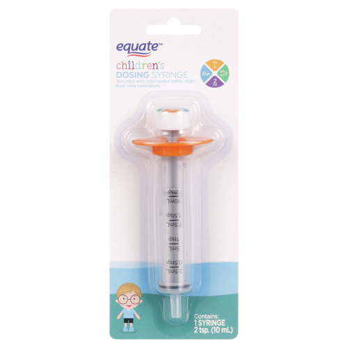 Equate Children's Medical Dosing Oral Syringe, Plastic, 2 Tsp/10 mL Capacity