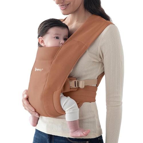 Ergobaby Embrace Cozy Newborn Baby Wrap Carrier (7-25 Pounds), Ponte Knit, Canyon Clay