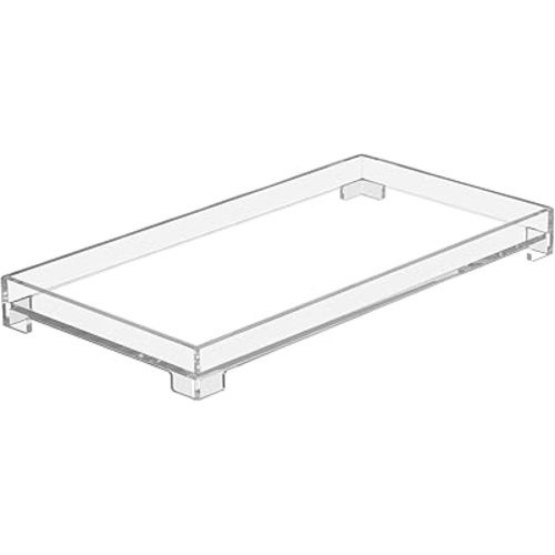 Vanity Bathroom Tray, Acrylic Rectangle Decorative Catchall Organizer Storage Tray (Large-Clear)