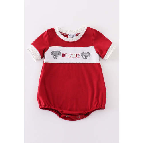 Maroon roll tide embroidery boy bubble – HoneyBean