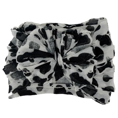 Ruffled Headband- Cow