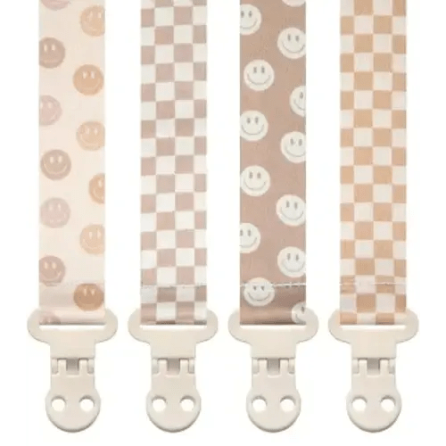 baby Pacifier Clip Holder - Girl or Boy Unisex 4 Pack Gift Set - Retro Checker and Smiley Faces Design - Google Search