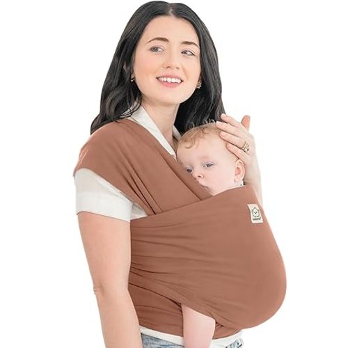 KeaBabies Baby Wrap Carrier - All in 1 Original Baby Carrier Newborn to Toddler Sling, Easy to Wear, Hands Free Bonding, Lightweight, Breathable Infant Wraps (Terracotta)