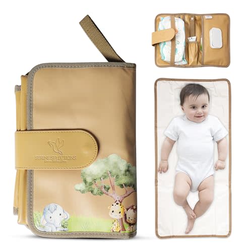 Portable Baby Diaper Changing Pad – Waterproof, Lightweight & Foldable with Built-in Pillow | Perfect Travel Changing Mat for Baby Diaper Bag | Easy-to-Clean Portable Changing Station for On-The-Go