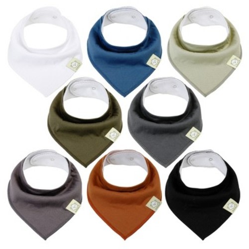 Keababies 8pk Organic Baby Bandana Drool Bibs, Stylish, Super Absorbent Drool Bibs For Boys (Color-Basics)