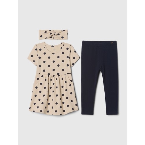 babyGap Mix and Match Dress Outfit Set in bedrock beige, size: 6-12 M