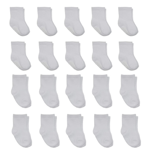 Little Me 20-Pack Newborn Baby Infant & Toddler Unisex Socks, 0-12/12-24 Months, Assorted Size Pack, White