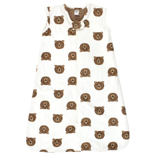 Hudson Baby Unisex Baby Plush Faux Fur Sleeping Bag, Wearable Blanket, Brown Bear, 0-6 Months