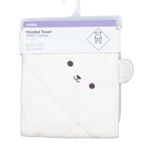 Cotton Hooded Towel - Bear