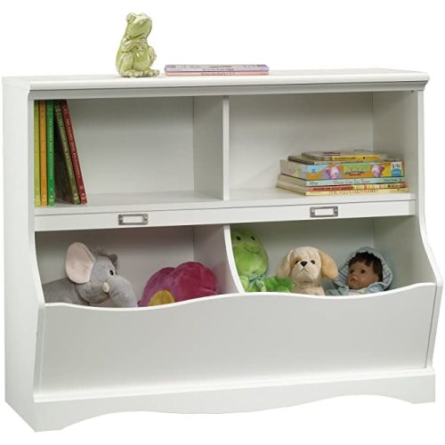 Sauder Pogo Storage Chest Organizer, Kids Bookcase, Toy Box Bin for Bedroom, Living Room, 41.12", Soft White