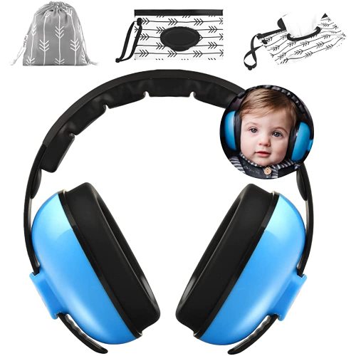 Kiki Babies Baby Noise Canceling Headphones – Infant Headphones with Baby Wipes Dispenser and Travel Bag – Premium Soft Baby Ear Muffs for Concerts, Outdoors, Airplane – Comfortable Design