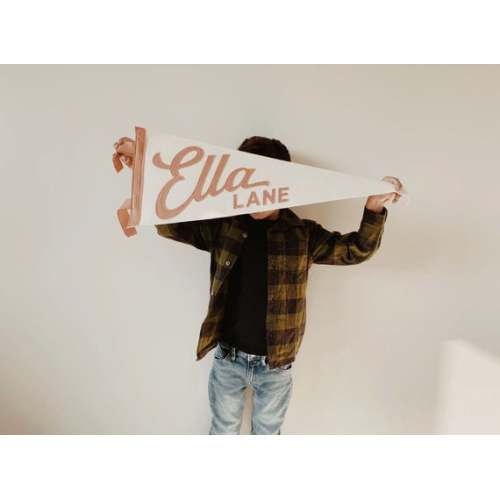 Ella Pennant  Custom Name Wool Felt Pennant Flag  Vintage - Etsy