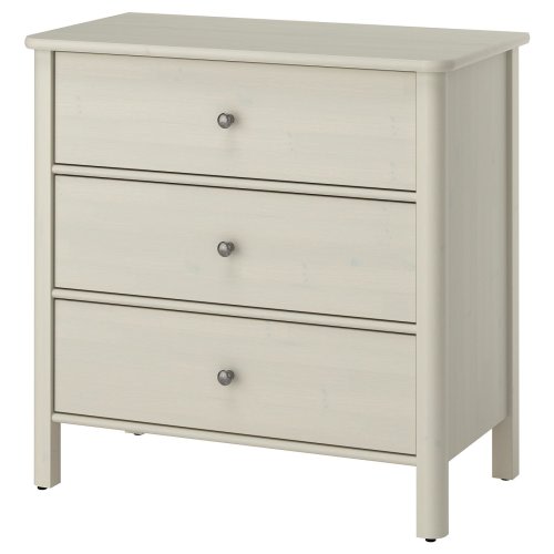 STOREMOLLA 3-drawer chest - light grey-beige stained 36 5/8x19 5/8x35 7/8 "