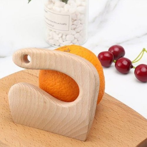 HandyHome Wooden Children's Cooking Knife Set, Safe Toddler Knife Set with Blunt Edges Ideal for Kitchen Role Play, Toddler Kitchen Tools for Safe Vegetable and Fruit Cutting