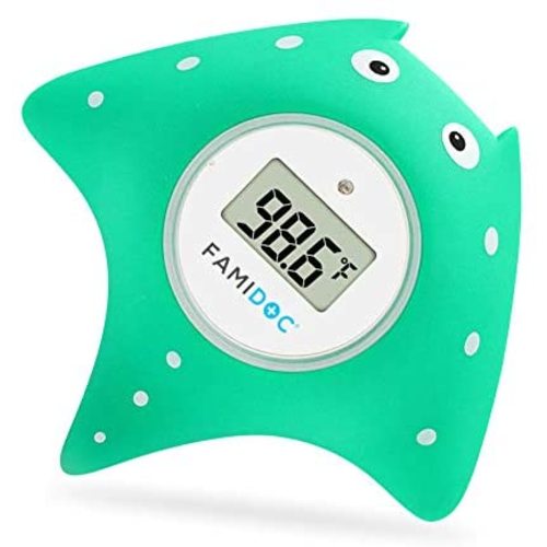 Baby Bath Thermometer with Room Thermometer - Famidoc FDTH-V0-22 New Upgraded Sensor Technology for Baby Health Bath Tub Thermometer Floating Toy Thermometer (Blue)