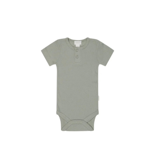 Organic Cotton Modal Darcy Rib Tee Bodysuit - Willow