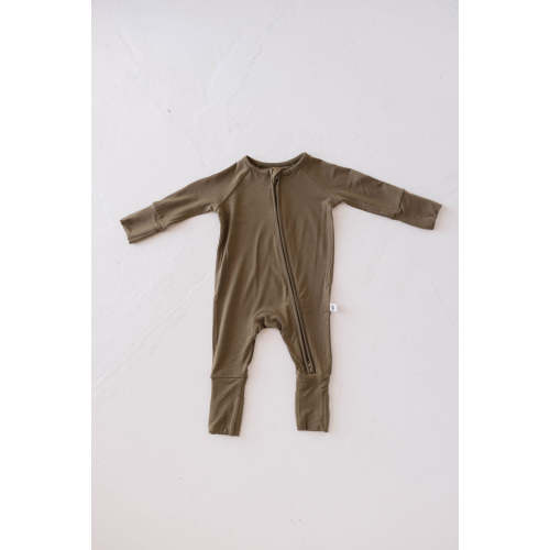 Bamboo Zip Pajamas | Olive Green