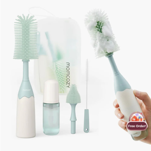 Momcozy Innovative Push-Press Design Bottle Brush Kit