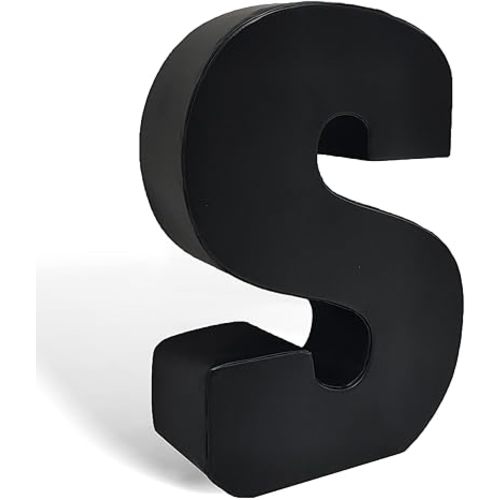 7.87" Metal Letters for Wall Decor, Black Standing 3D Letters, Decorative Farmhouse Hanging Alphabet Signs for Home Bedroom Office Wedding Party (S)
