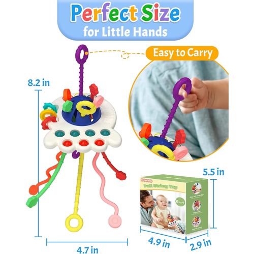 Yetonamr Baby Sensory Montessori Toys for 6-12-18 Months, Silicone Teething Toys, Toddler Easter Basket Stuffers Birthday Gift Travel Toy for 1 2 Year Old Boy Girl Infant 8 9 10 Months Old