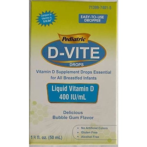 Pediatric D-Vite Liquid Vitamin D 400 IU/ml (50 ml) - Bubble Gum Flavor