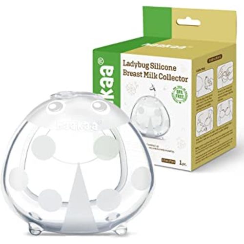 haakaa Ladybug Breastmilk Collector Wearable Breast Shell Nursing Cups Silicone Breast Milk Catcher for Breastfeeding, 2.5oz/75ml, 1pc