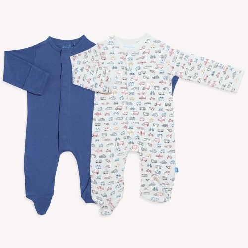 midnight drive organic cotton magnetic footies | 2 set – Magnetic Me