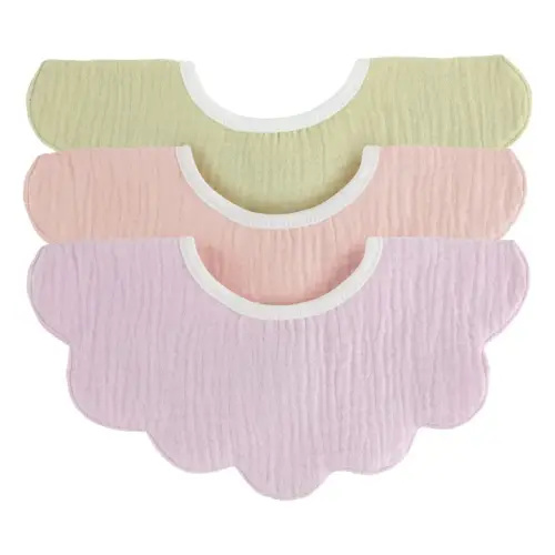 Soft Spot - Organic cotton petal bibs - Set of 3 - Lilac | Smallable